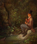 Le pêcheur au ruisseau de la forêt - Carl Spitzweg — widok dzieła