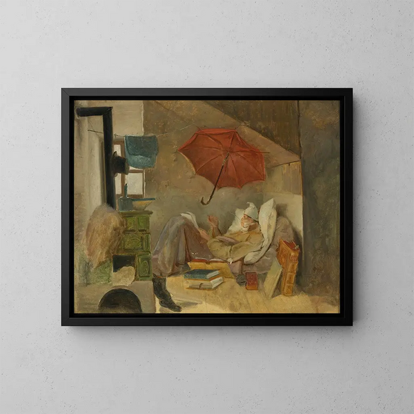 Le pauvre poète - Carl Spitzweg — oprawiony obraz na ścianie