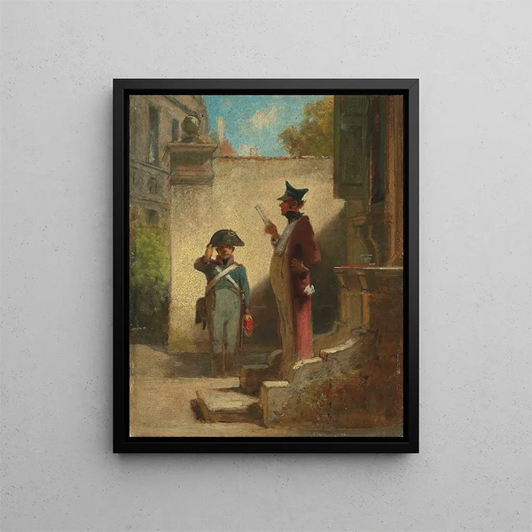 Le commandant - Carl Spitzweg — oprawiony obraz na ścianie