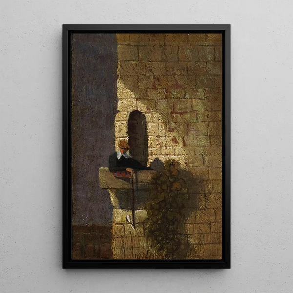 L'Étudiant en prison - Carl Spitzweg — oprawiony obraz na ścianie