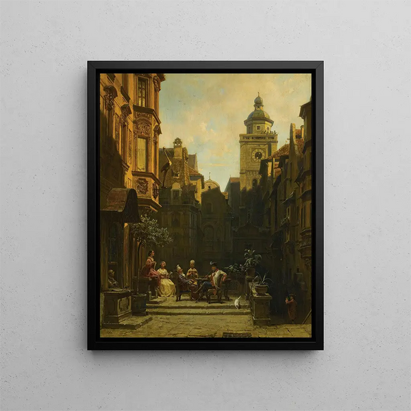 L'Heure du chat - Carl Spitzweg — oprawiony obraz na ścianie