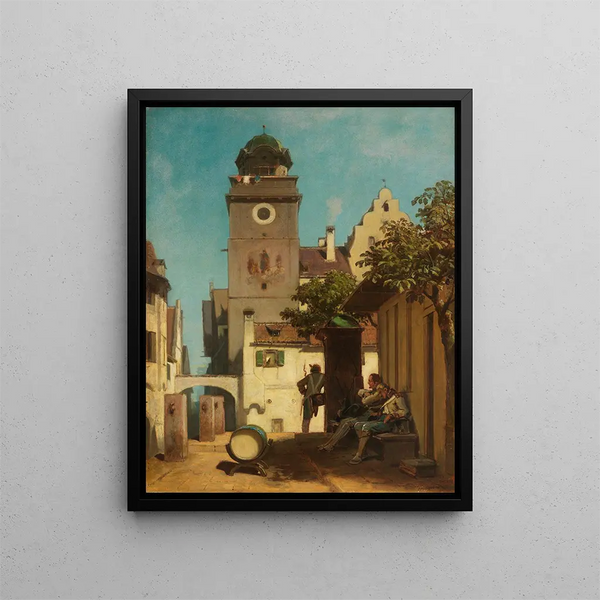 La garde de la ville - Carl Spitzweg — oprawiony obraz na ścianie