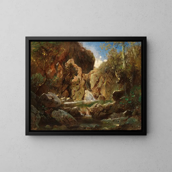 Baseny skaliste z rwącymi wodami - Carl Spitzweg — oprawiony obraz na ścianie
