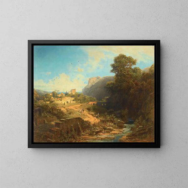 pejzaż włoski - Carl Spitzweg — oprawiony obraz na ścianie
