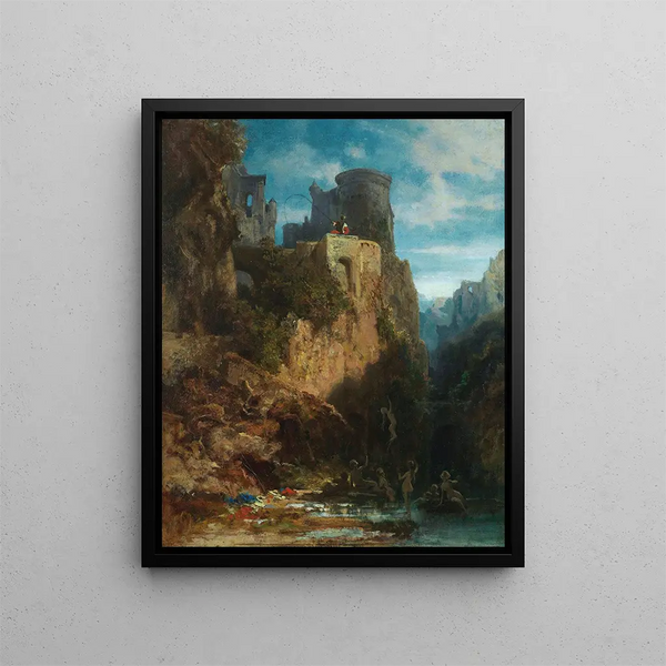 Attrape-sirène - Carl Spitzweg — oprawiony obraz na ścianie