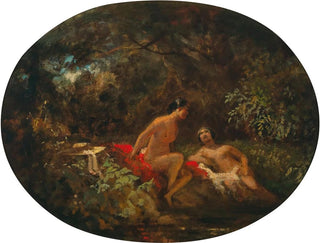 Kobiety kąpiące się w leśnym stawie - Carl Spitzweg — widok dzieła
