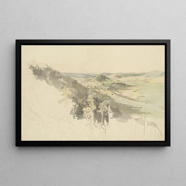 Carl Wagner - Hilly Landscape with Landsberg Castle.webp