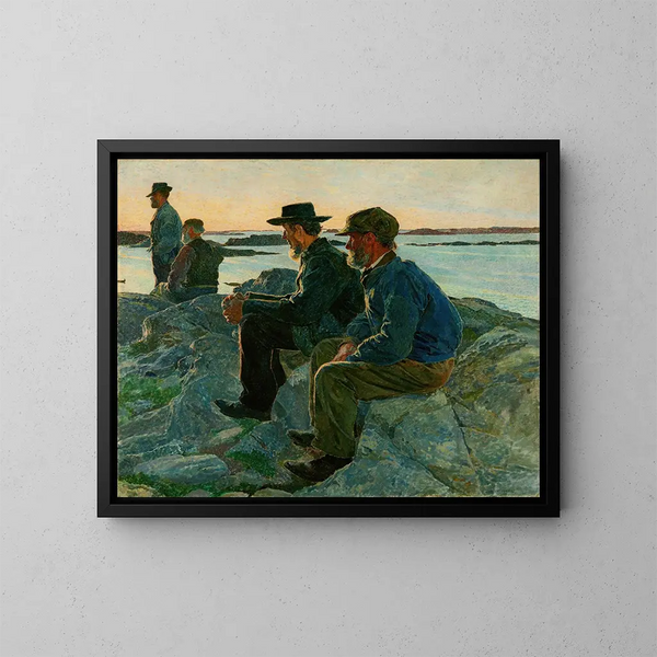 na skałach Fiskebäckskil - Carl Wilhelmson — oprawiony obraz na ścianie