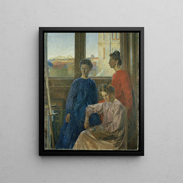 Kobiety malarki - Carl Wilhelmson — oprawiony obraz na ścianie
