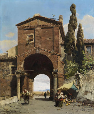 Carl Wuttke - Rmischer Torbogen mit Ausblick in die Campagna.webp