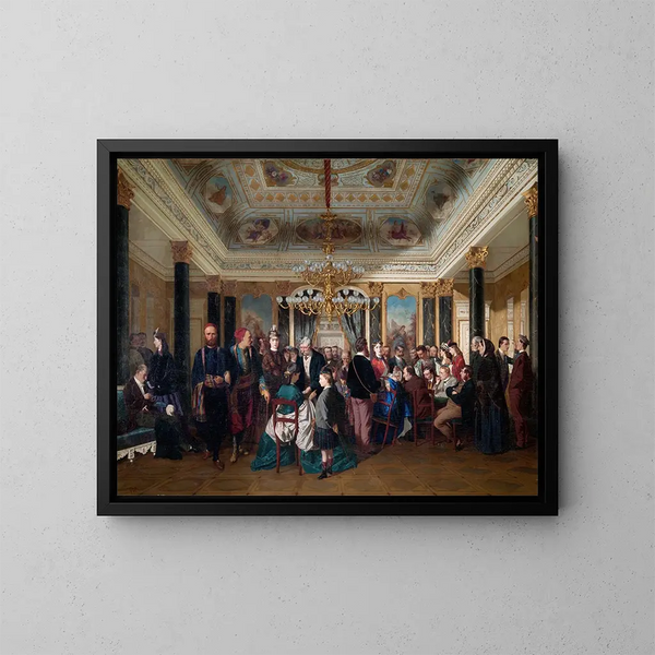Sala zabaw w Wiesbaden - Carl d'Unker — oprawiony obraz na ścianie