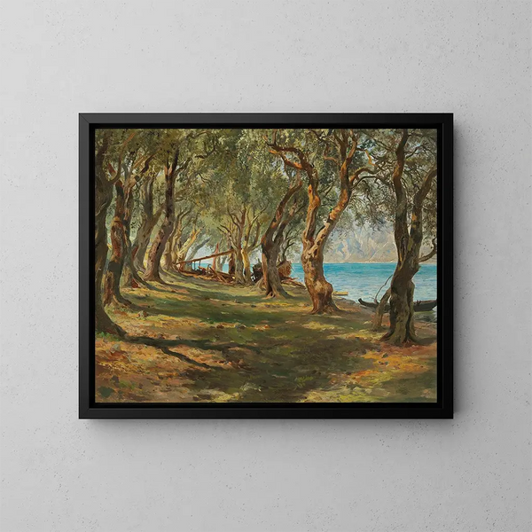 Olive grove au bord du Garde - Carlo Brioschi — oprawiony obraz na ścianie