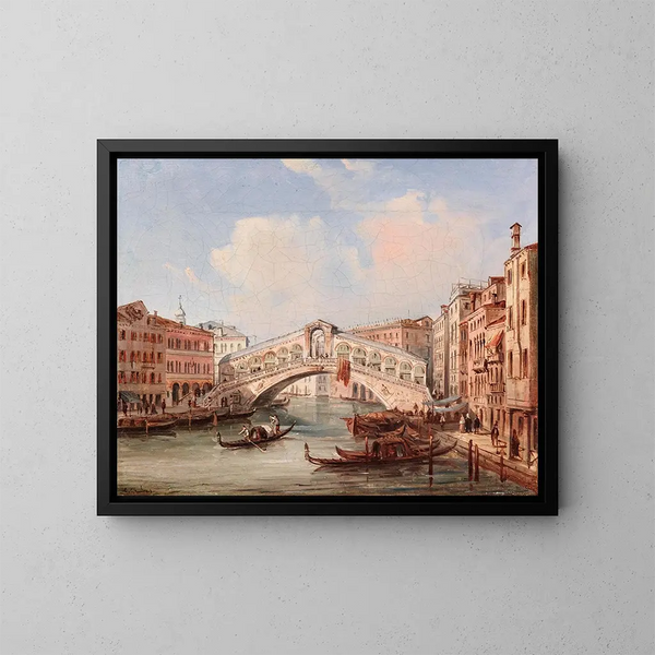 Wenecja, most Rialto - Carlo Grubacs — oprawiony obraz na ścianie