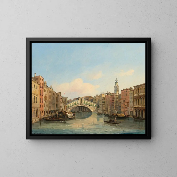 Most Rialto - Carlo Grubacs — oprawiony obraz na ścianie