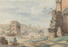 Część Koloseum z Łukiem Konstantyna i Łukiem Tytusa w oddali, Rzym - Carlo Labruzzi — widok dzieła