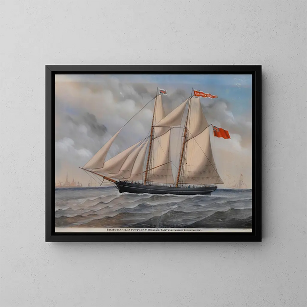 Brig angielski Perseverance de Fowey - Carolus Ludovicus Weyts — oprawiony obraz na ścianie