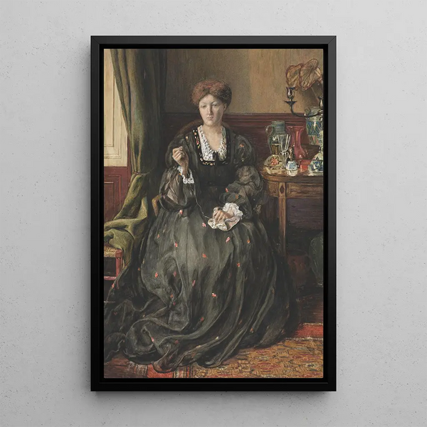 portretu zadumanego Emmy Madox Brown - Catherine Madox Brown — oprawiony obraz na ścianie