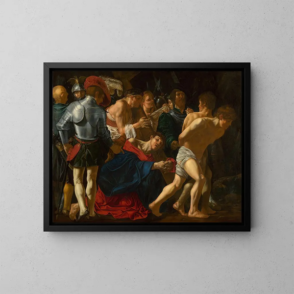 Jezus niosący krzyż - Cecco del Caravaggio — oprawiony obraz na ścianie