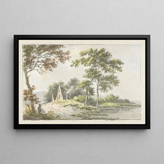 Cecilia Barbiers - Landschap met rustende wandelaar.webp