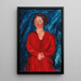 La Femme en rouge au fond bleu - Chaïm Soutine — widok dzieła