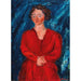 La Femme en rouge au fond bleu - Chaïm Soutine — oprawiony obraz na ścianie