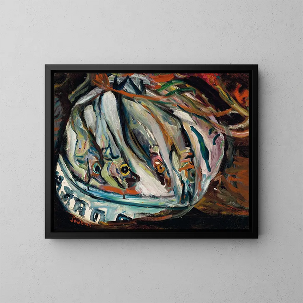 Martwa natura z rybami - Chaïm Soutine — oprawiony obraz na ścianie
