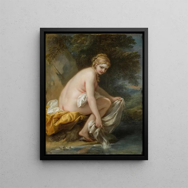 Une nymphe à son bain - Charles André van Loo — oprawiony obraz na ścianie