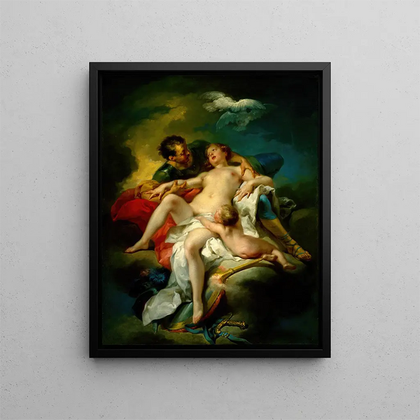 Mars i Wenus - Charles André van Loo — oprawiony obraz na ścianie