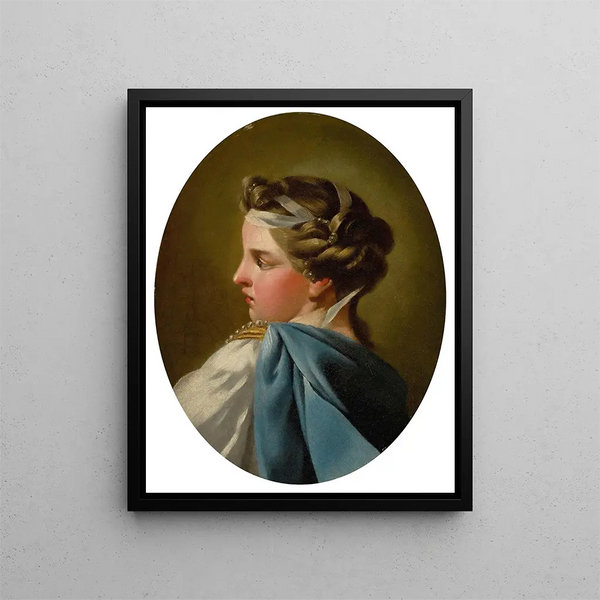 Portret damy - Charles André van Loo — oprawiony obraz na ścianie