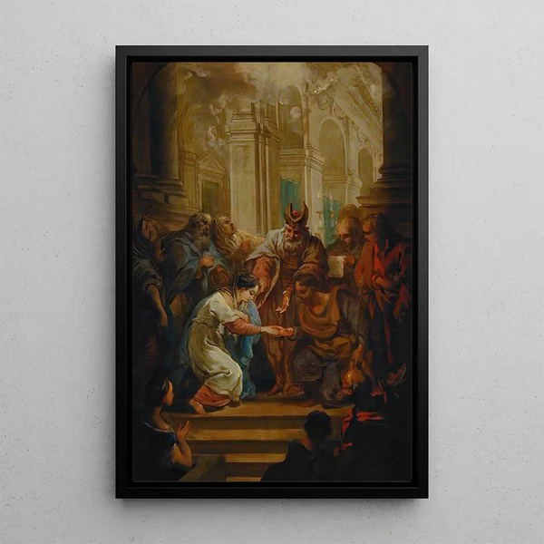 Le mariage de la Vierge - Charles André van Loo — oprawiony obraz na ścianie