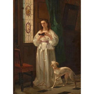 La lecture - Charles-Désiré Hue — widok dzieła