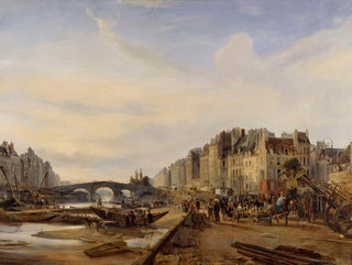 CharlesLouis Mozin - Le PontMarie et le port SaintPaul.webp