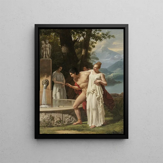 La fontaine Acadine - Charles-Victoire Frédéric Moench — oprawiony obraz na ścianie