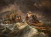 Grace Darling i jej ojciec ratujący ocalałych z katastrofy statku Forfarshire na wyspach Farne, 7 września 1838 - Charles Achille d'Hardiviller — widok dzieła