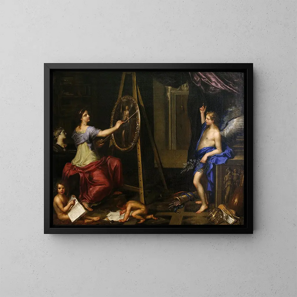 Alegoria malarstwa - Charles Alphonse Du Fresnoy — oprawiony obraz na ścianie