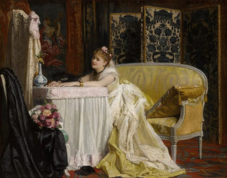 Charles Baugniet - Jeune femme crivant une lettre.webp