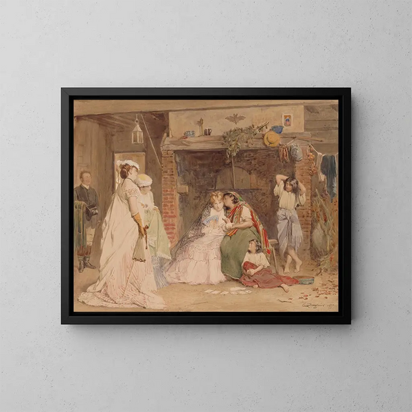 La lectrice de cartes - Charles Baugniet — oprawiony obraz na ścianie
