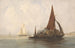Chaland à foin sur une mer calme - Charles Bentley — widok dzieła