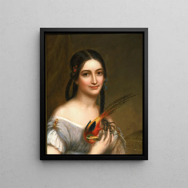 Mademoiselle Satterlee - Charles Bird King — oprawiony obraz na ścianie