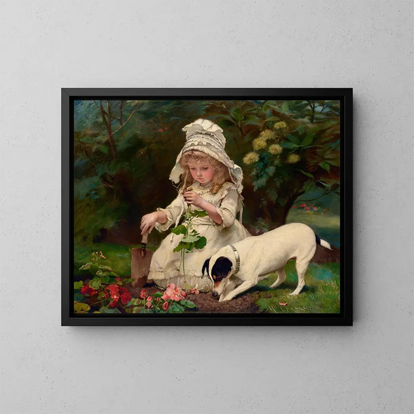 Amatorscy ogrodnicy - Charles Burton Barber — oprawiony obraz na ścianie