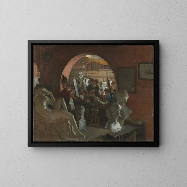 Une alcôve dans la Art Students League - Charles Courtney Curran — oprawiony obraz na ścianie