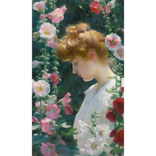 Charles Courtney Curran - Hollyhocks and Sunlight.webp