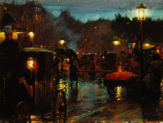 Charles Courtney Curran - Paris at Night.webp