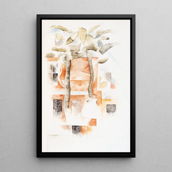 Reprodukcja obrazu Domy Bermudów widziane przez drzewa - Charles Demuth