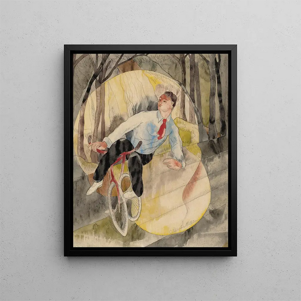 W Vaudeville le cycliste - Charles Demuth — oprawiony obraz na ścianie
