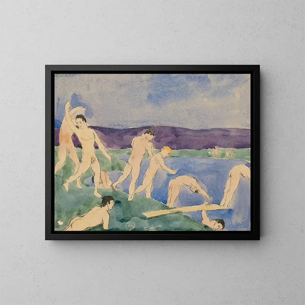 Dwunastu nagich chłopców na plaży - Charles Demuth — oprawiony obraz na ścianie