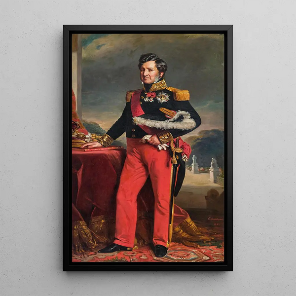 Portret króla Francji Ludwika-Philippe'a Orleańskiego Paryż 1773-1850 Dom Clermont Kąt Anglii - Charles Édouard Boutibonne — oprawiony obraz na ścianie