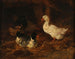 Kaczki na podwórku - Charles Émile Jacque — widok dzieła