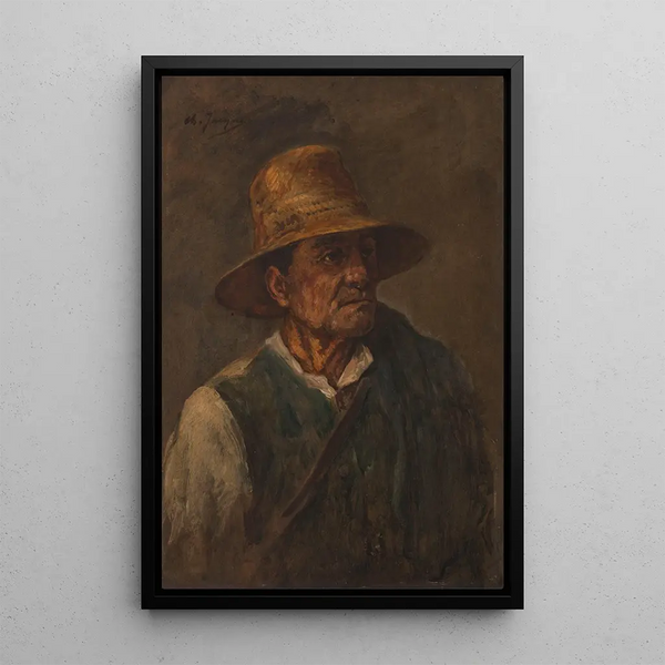 Le vieux berger - Charles Émile Jacque — oprawiony obraz na ścianie