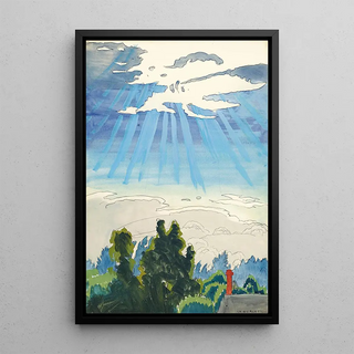 Światło słońca po deszczu - Charles Ephraim Burchfield — oprawiony obraz na ścianie